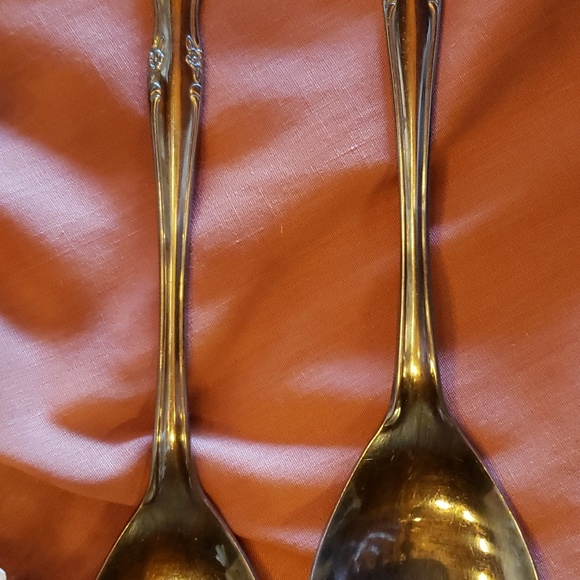ESTIA GOURMET Cascade Floral 9 Inch Stainless Steel 2pc Salad Serving Set - RARE - Picture 6 of 7
